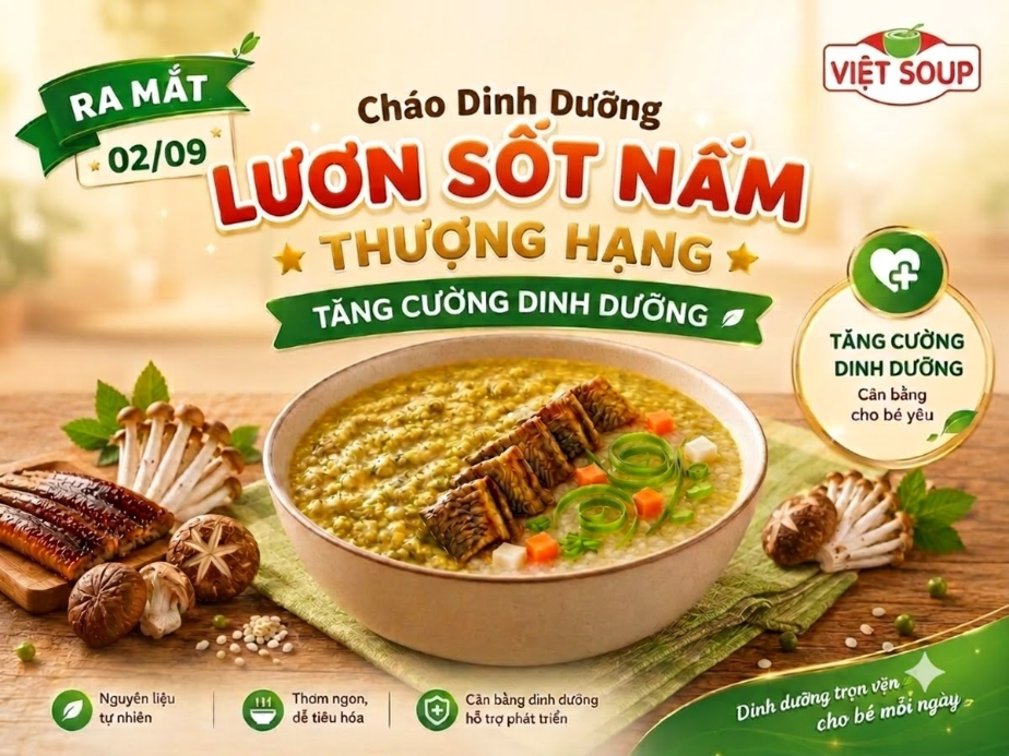 Ra Mắt cháo dinh dưỡng Lươn Sốt Nấm Thượng Hạng – Đột Phá Dinh Dưỡng Cho Bé Yêu